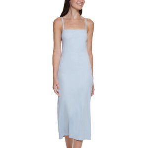 ISO Calvin Klein Midi Ribbed Dress Blue - Small